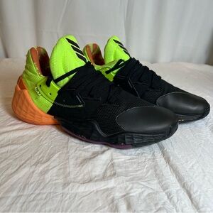 Adidas HARDEN Vol. 4 Men’s sz9.5 Basketball FV47 Neon Green & Orange Sneakers
